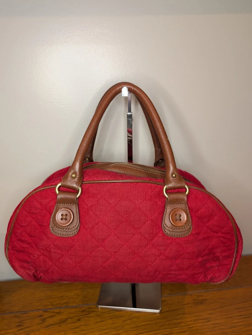 Vera Bradley Canyon Collection Red Corduroy Purse Satchel